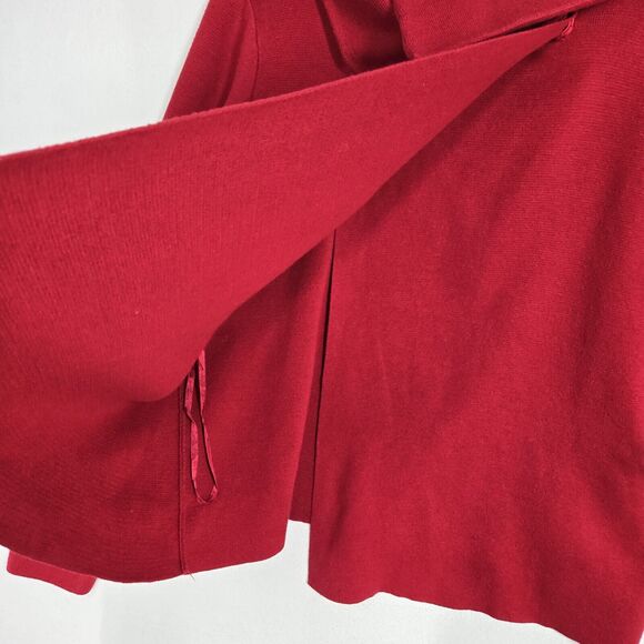 Chico's Convertible Cardigan Sz 2-L Red 100% Cotton Long Sleeve Snap Closure - Picture 5 of 14